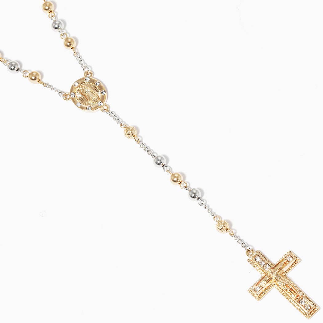 Gold-Dipped Rosary Necklace