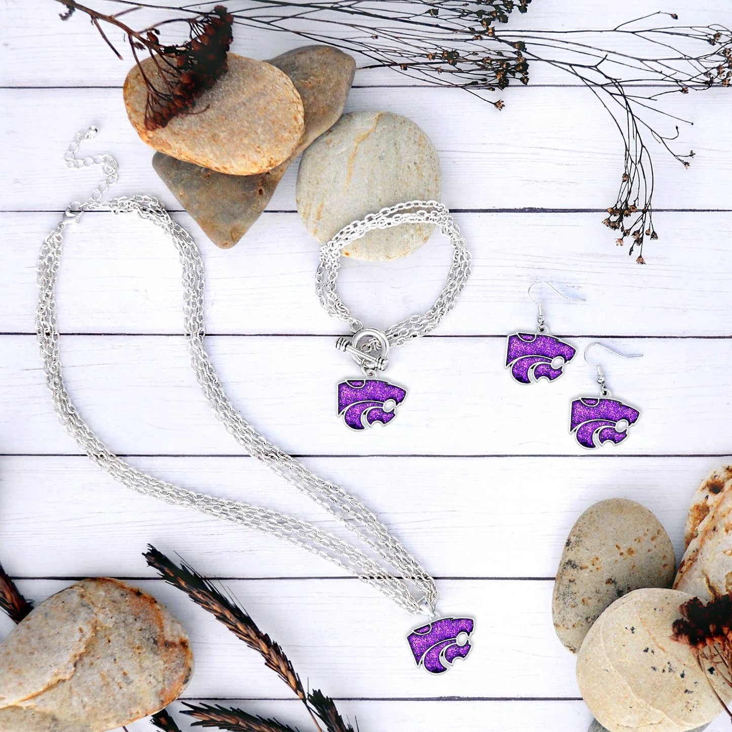 Kansas State Wildcats Game Day Glitter Earrings