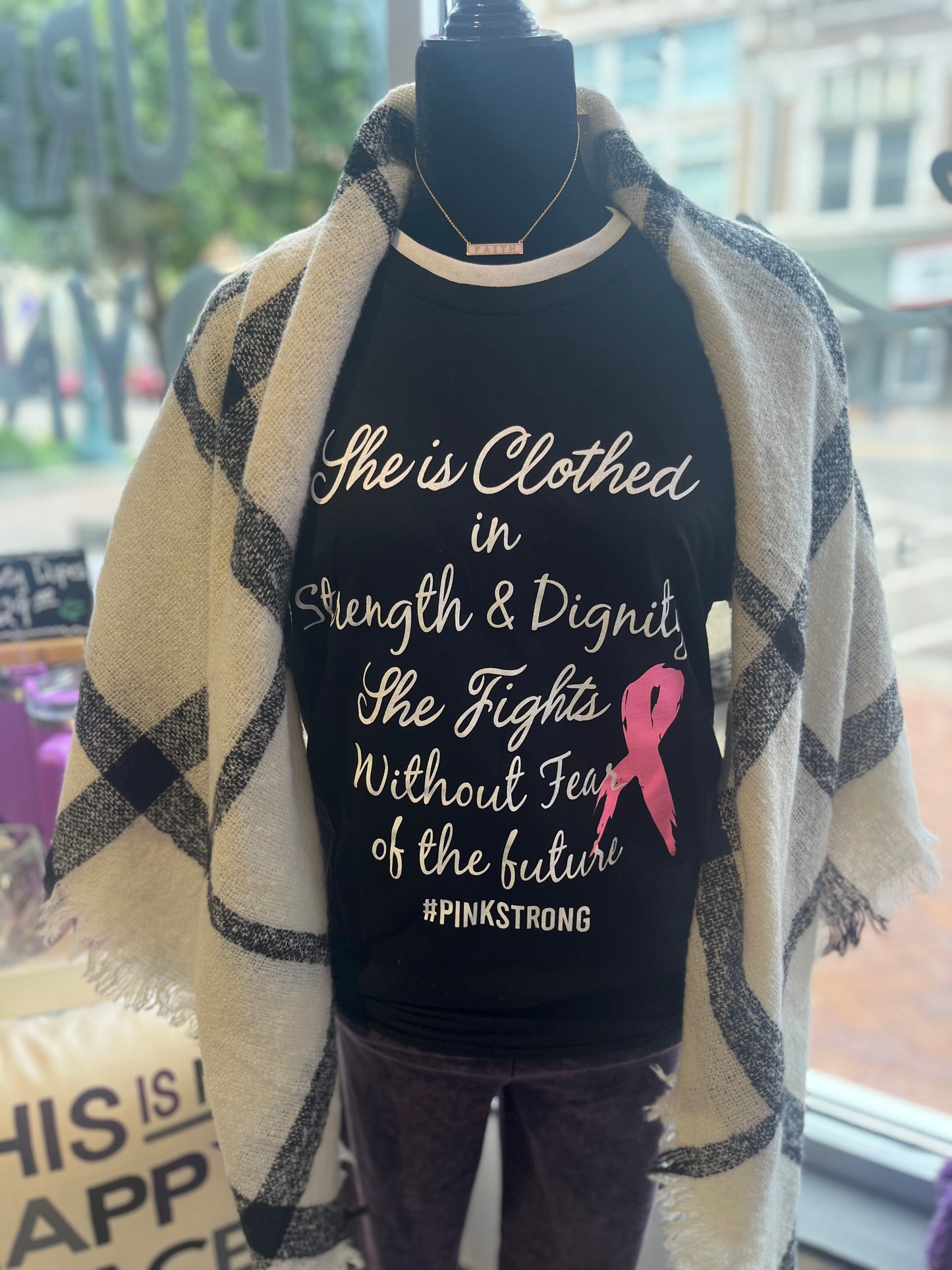 She Is Clothed Breast Cancer Awareness T-Shirt