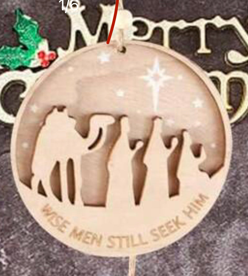 Wisemen Wood Ornament