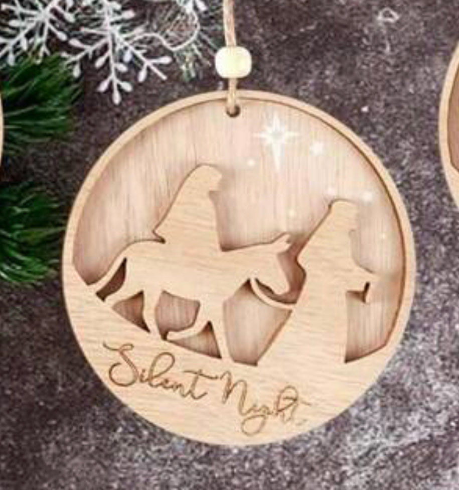 Silent Night Wood Ornament