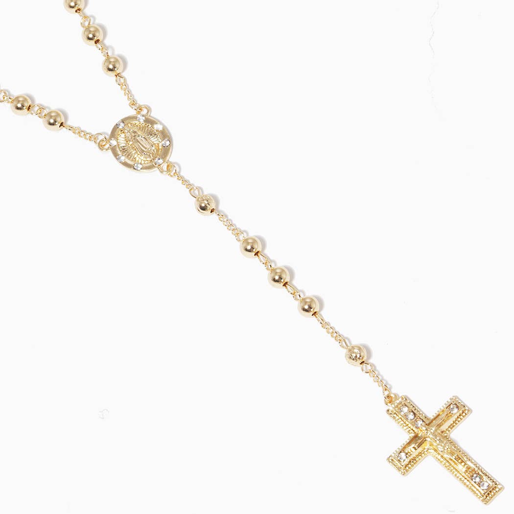 Gold-Dipped Rosary Necklace