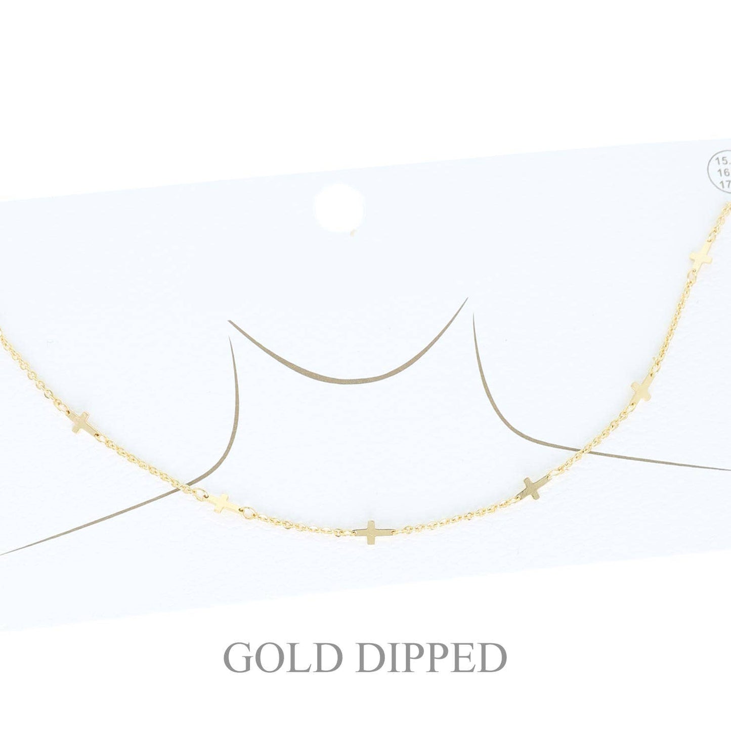 Multi Cross Charm Link Necklace | Gold