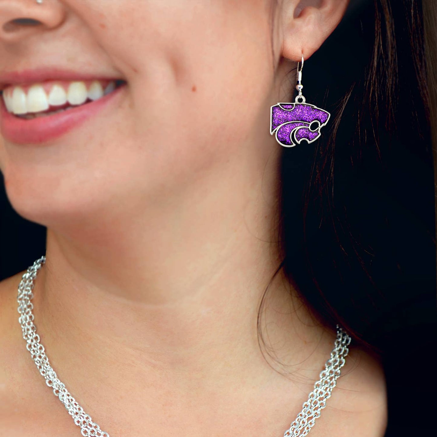 Kansas State Wildcats Game Day Glitter Earrings