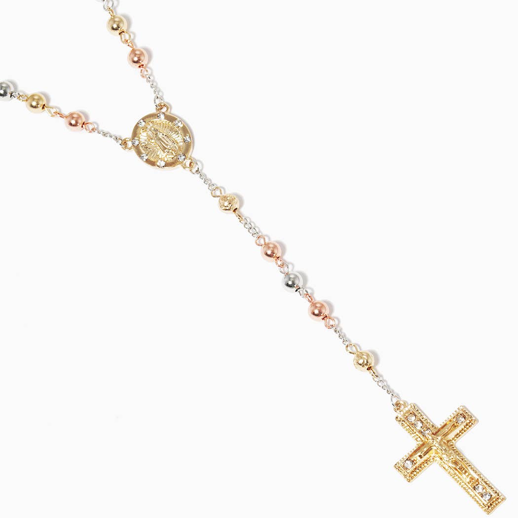 Gold-Dipped Rosary Necklace
