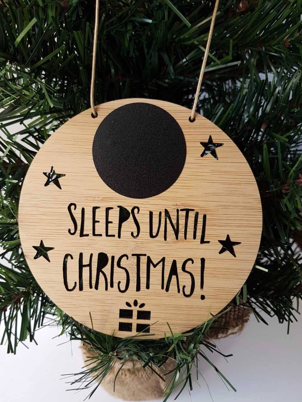 Sleeps Until Christmas Countdown Ornament