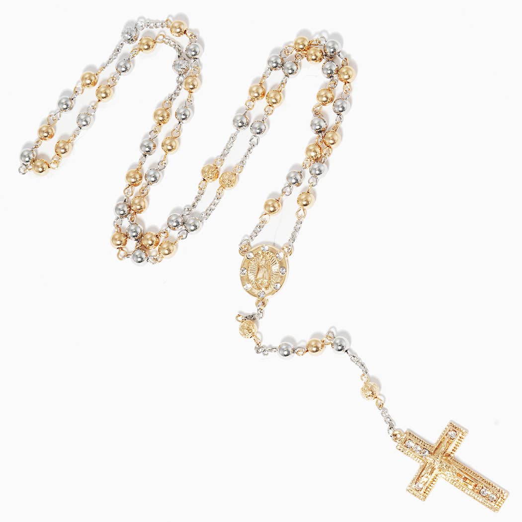 Gold-Dipped Rosary Necklace