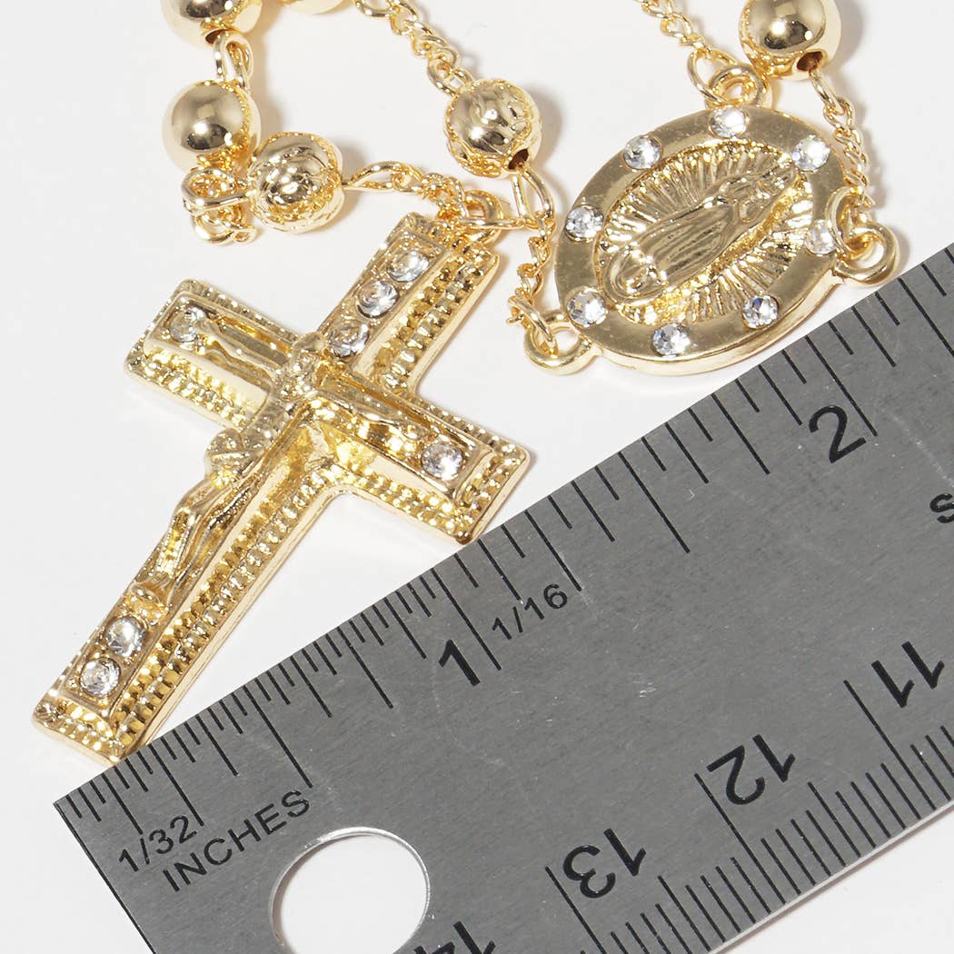 Gold-Dipped Rosary Necklace