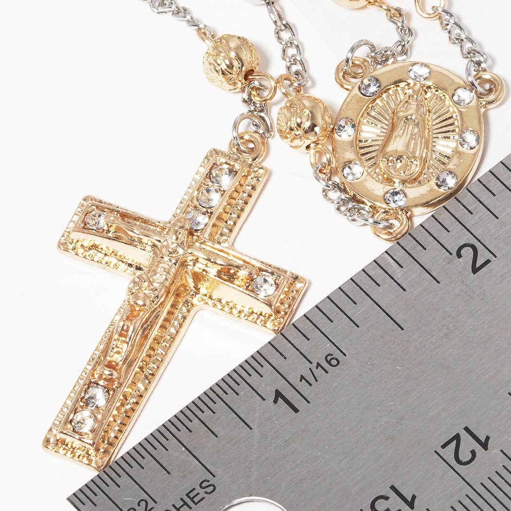 Gold-Dipped Rosary Necklace