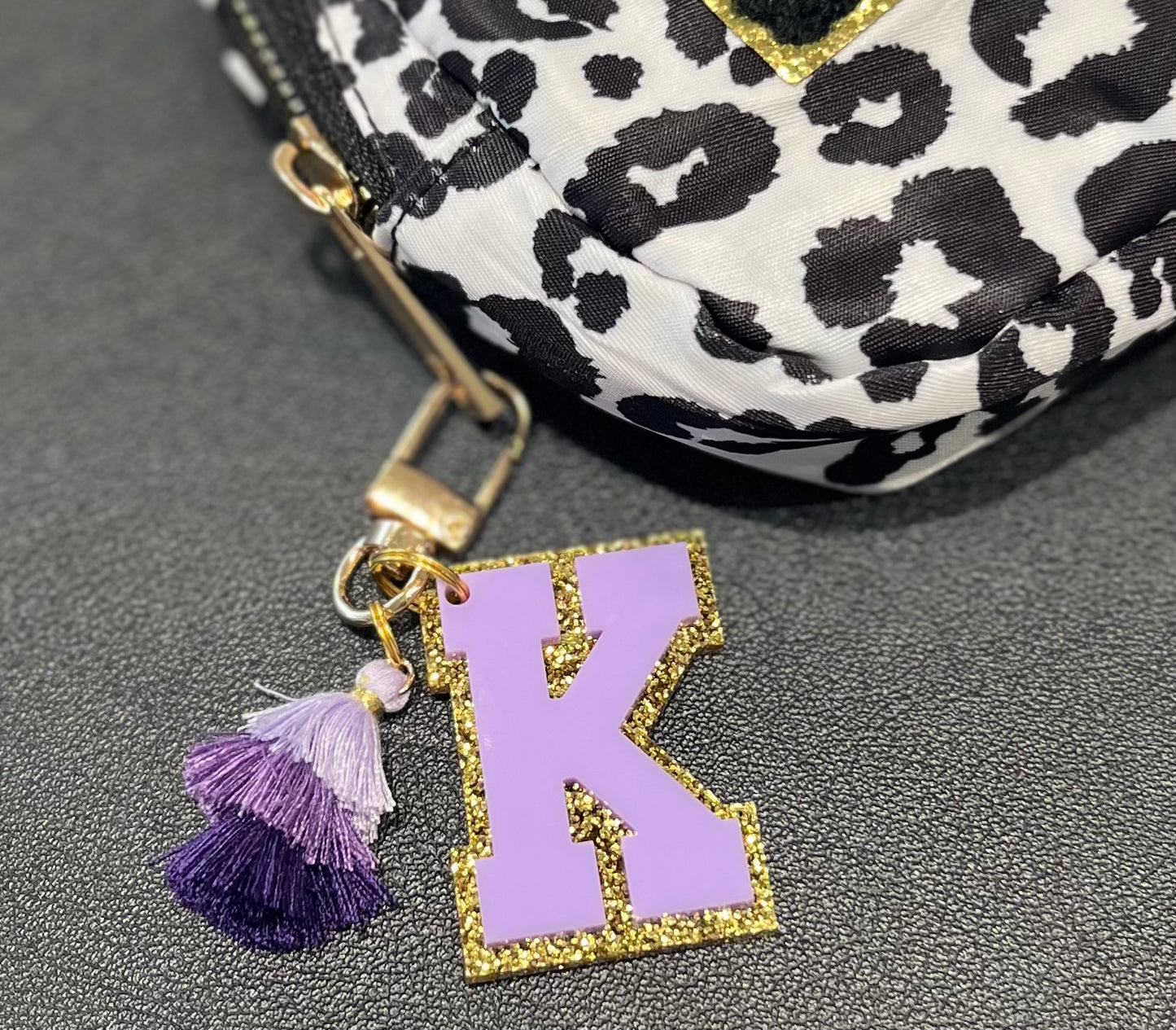 Varsity Letter K Charm | Lavender