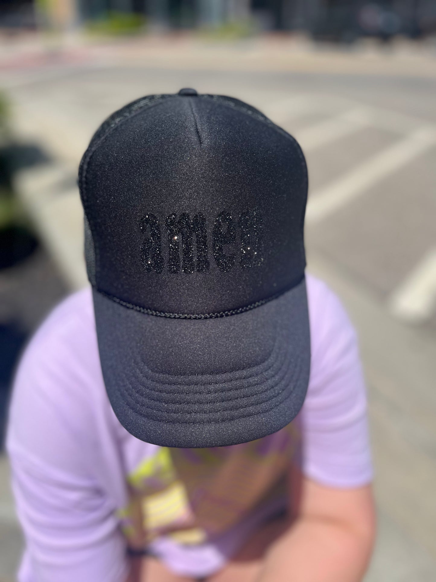 Glitter Amen Trucker Hat