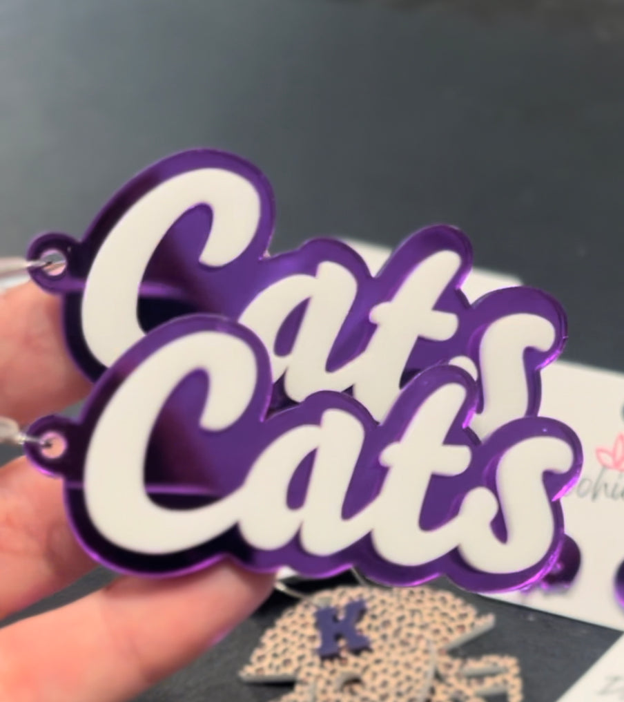 Layered Cats Dangle Earrings