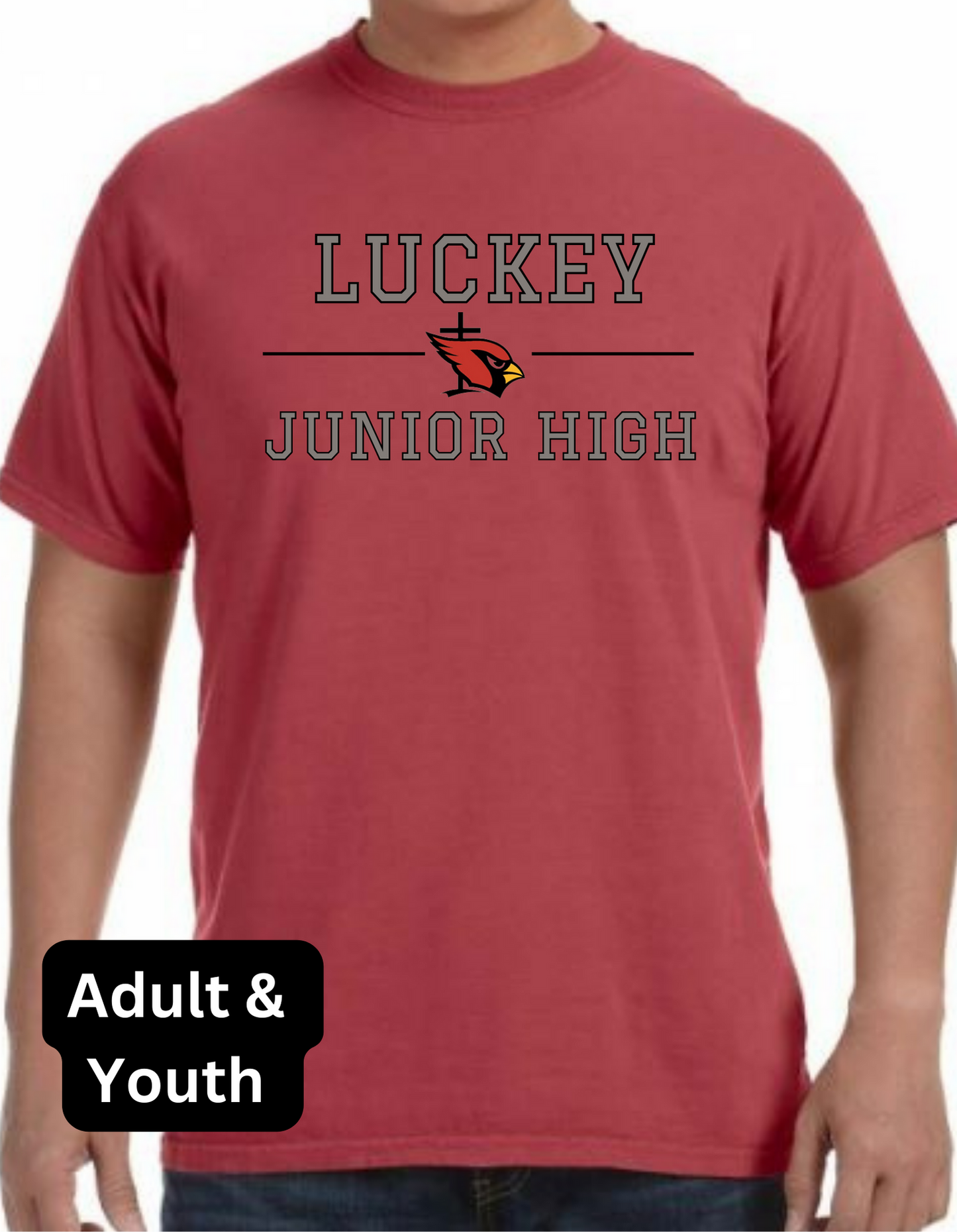 Luckey Junior High Red Mascot T-Shirt
