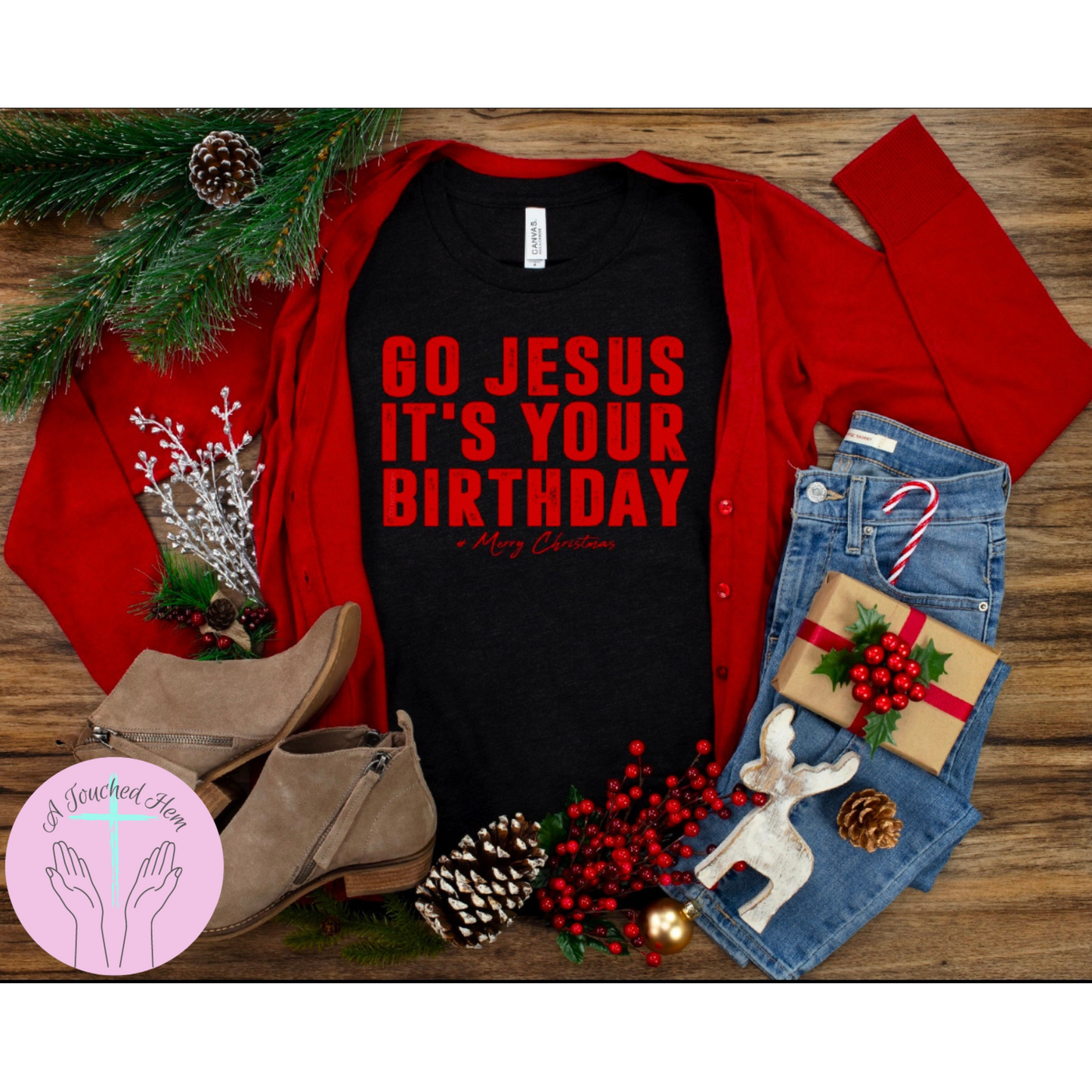 Go Jesus It's Your Birthday Black Tee
