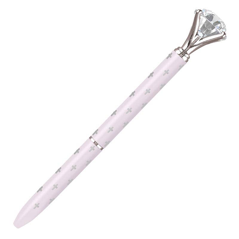 Lavender Cross Gem Pen