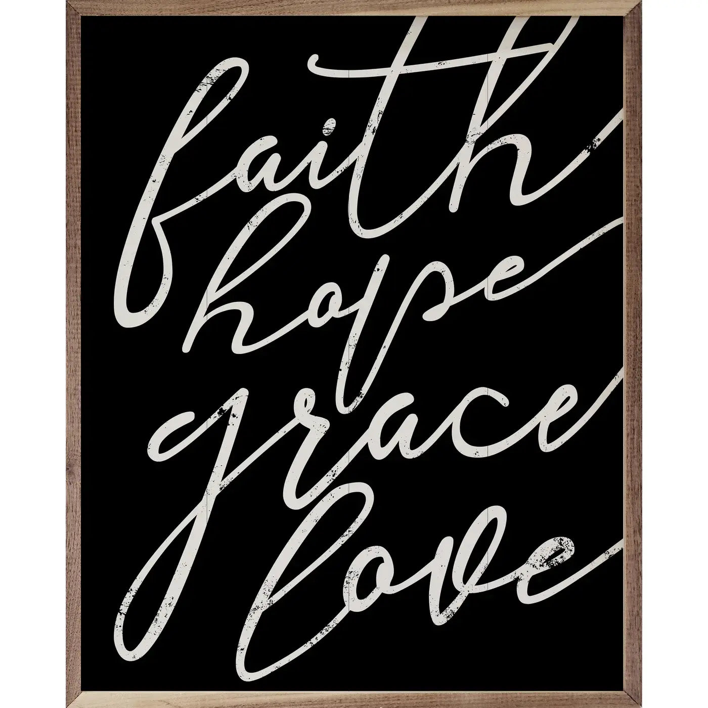 Faith Hope Grace Love Wood Framed Print