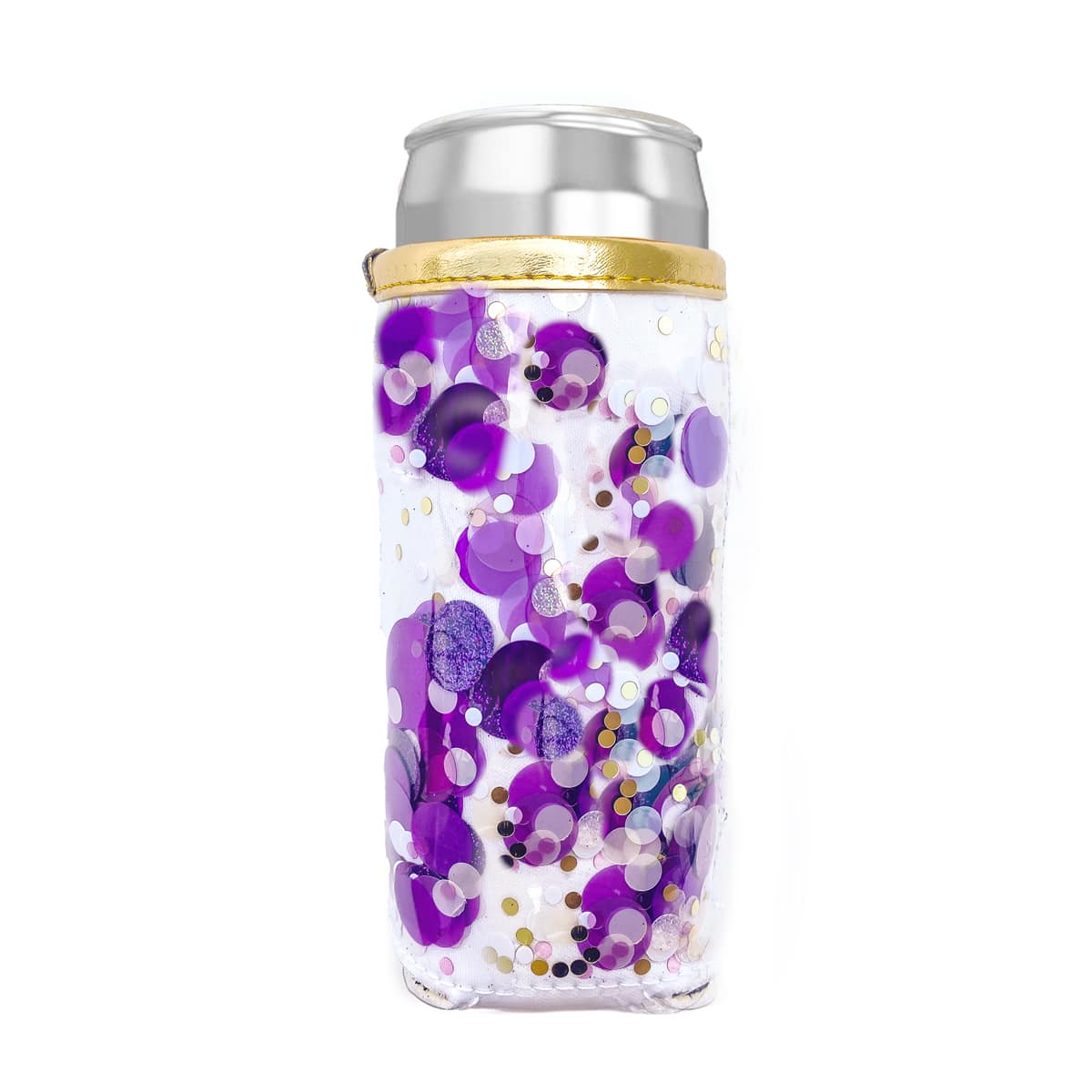 Spirit Squad Confetti Skinny Can Cooler | Purple Crush