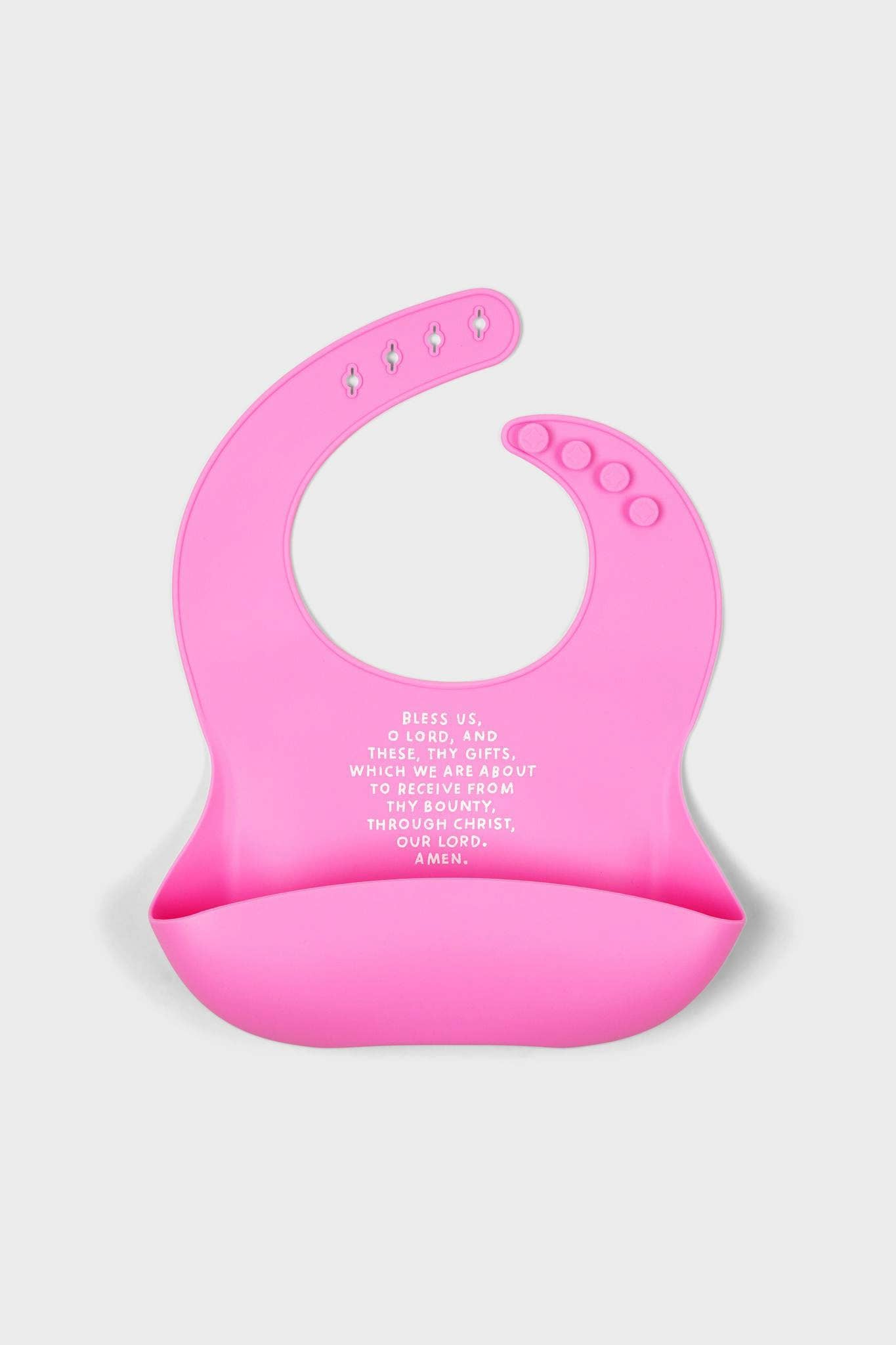 Catholic Meal Blessing Bib | Pink