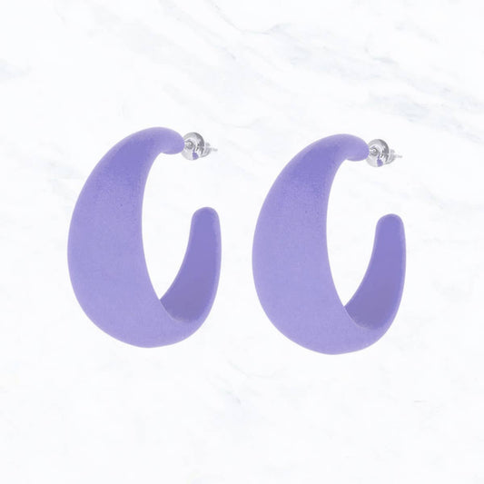 Wide Hoop Earrings | Lavender