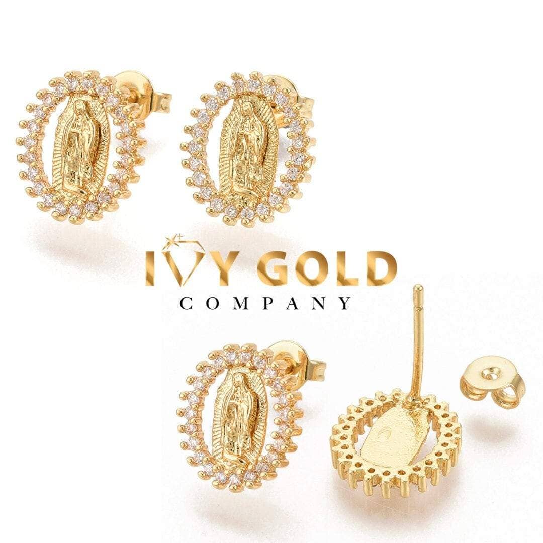 Virgin Mary Stud Earrings