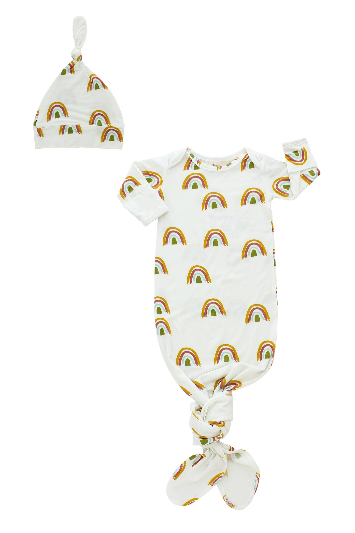 Rainbow Baby Bamboo Knotted Baby Gown Set