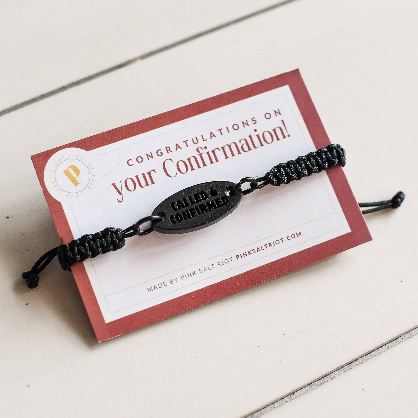 Called & Confirmed Black Matte Cord Bracelet