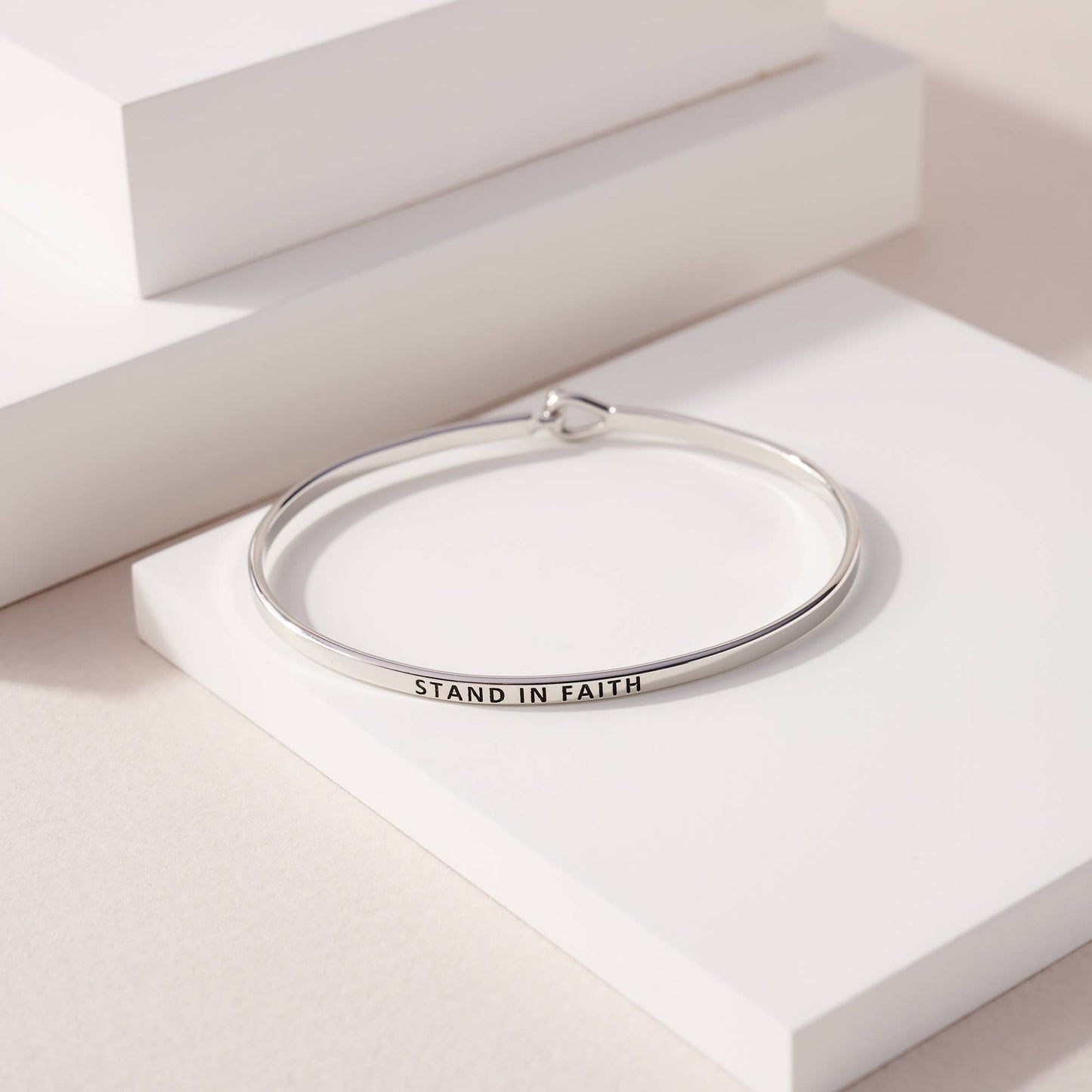 Stand In Faith Lasso Bracelet | Silver
