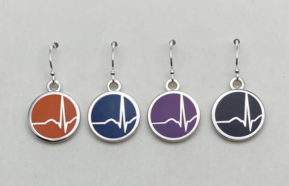 Come Alive Silver Tone Enamel Earrings