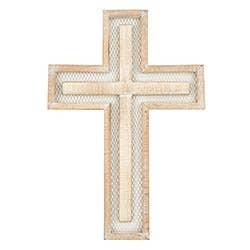 Mesh Wood Wall Cross