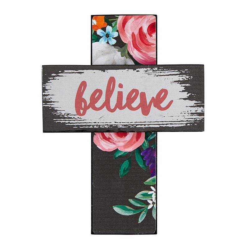 Believe Tabletop Easel Cross