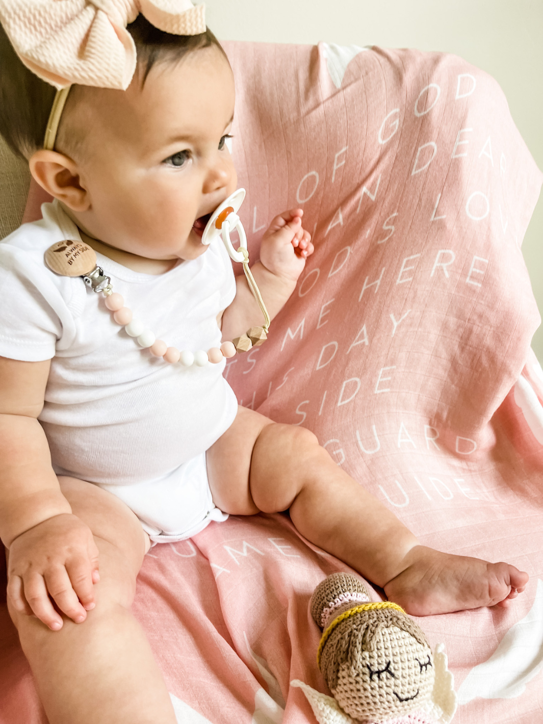 Guardian Angel Baby Swaddle | Pink