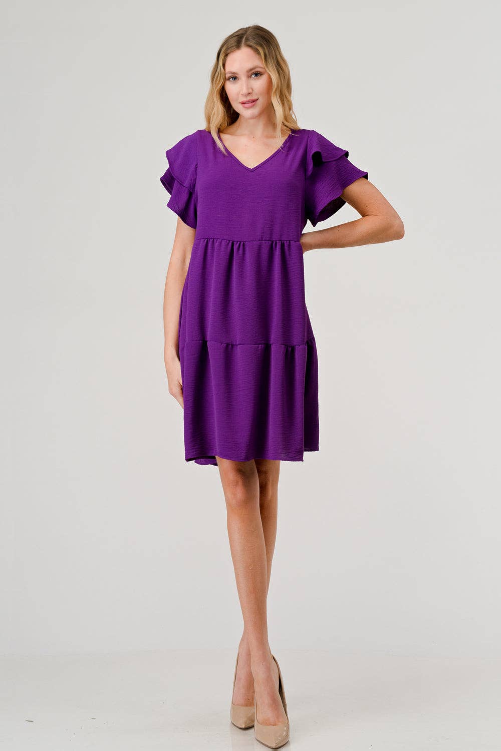 Nora Plus Size Game Day Dress | Purple