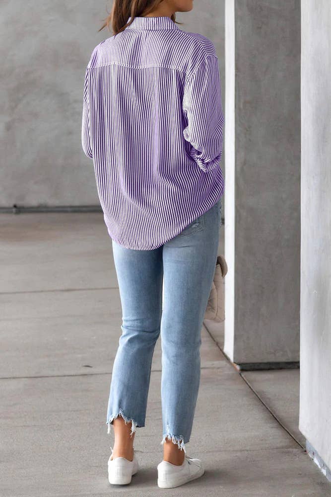 Stripe Blouse | Purple