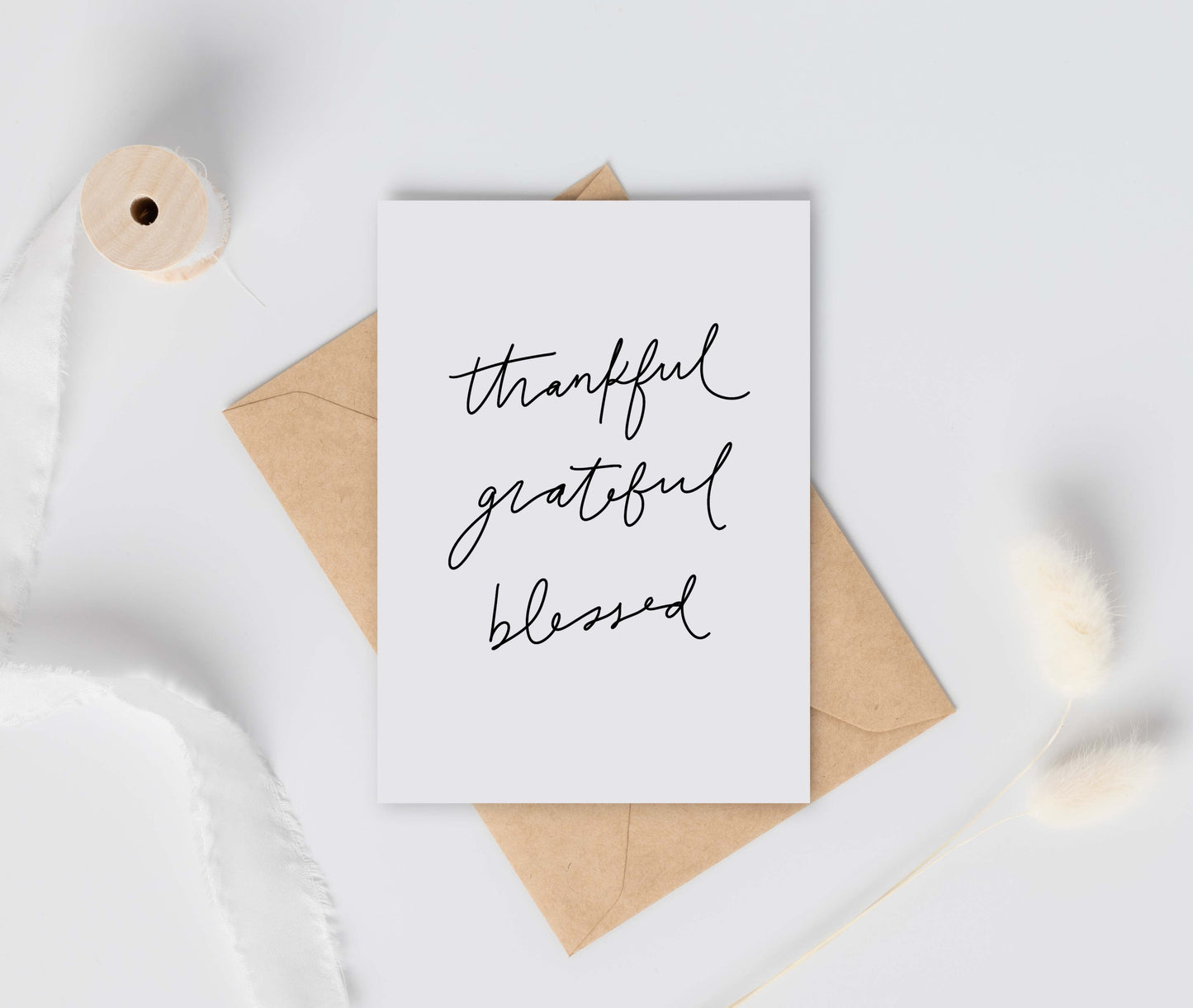 Thankful, Grateful, Blessed Thank You Card
