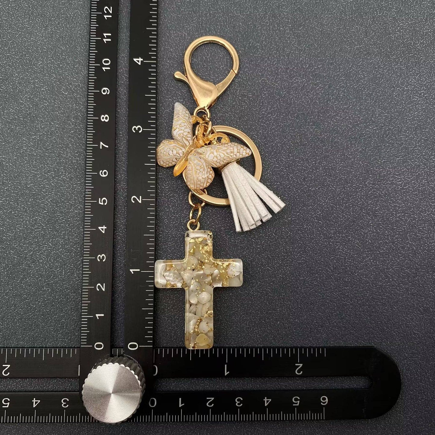 Cross & Butterfly Keychain