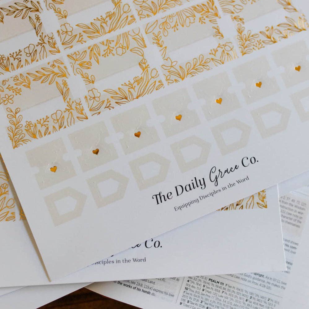 Gold Foil Bible Tabs | Cream