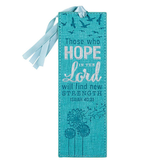 Bookmark Teal Faux Leather | Hope in the Lord Isaiah 40:31