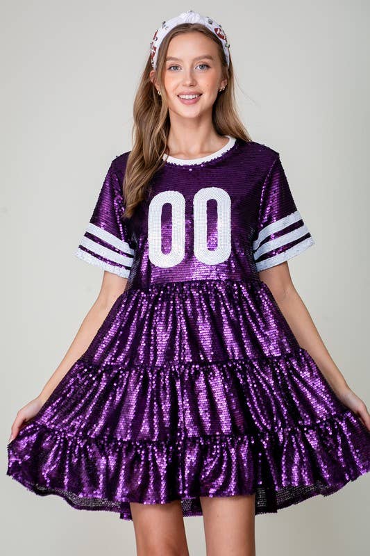 Game Day Sequin Dress | Purple