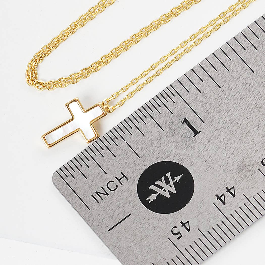 Gold-Dipped Mini Cross Pendant Necklace