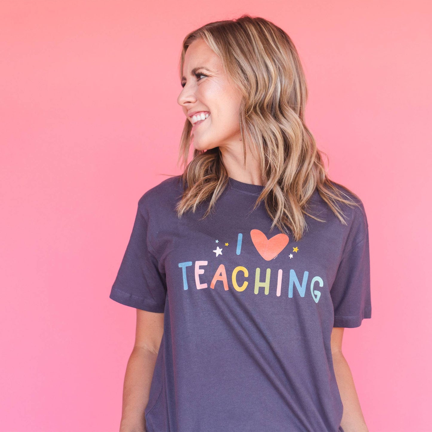 I Love Teaching Top | Dark Gray