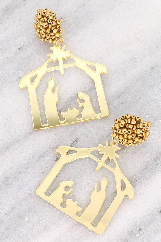 Nativity Christmas Dangle Earrings