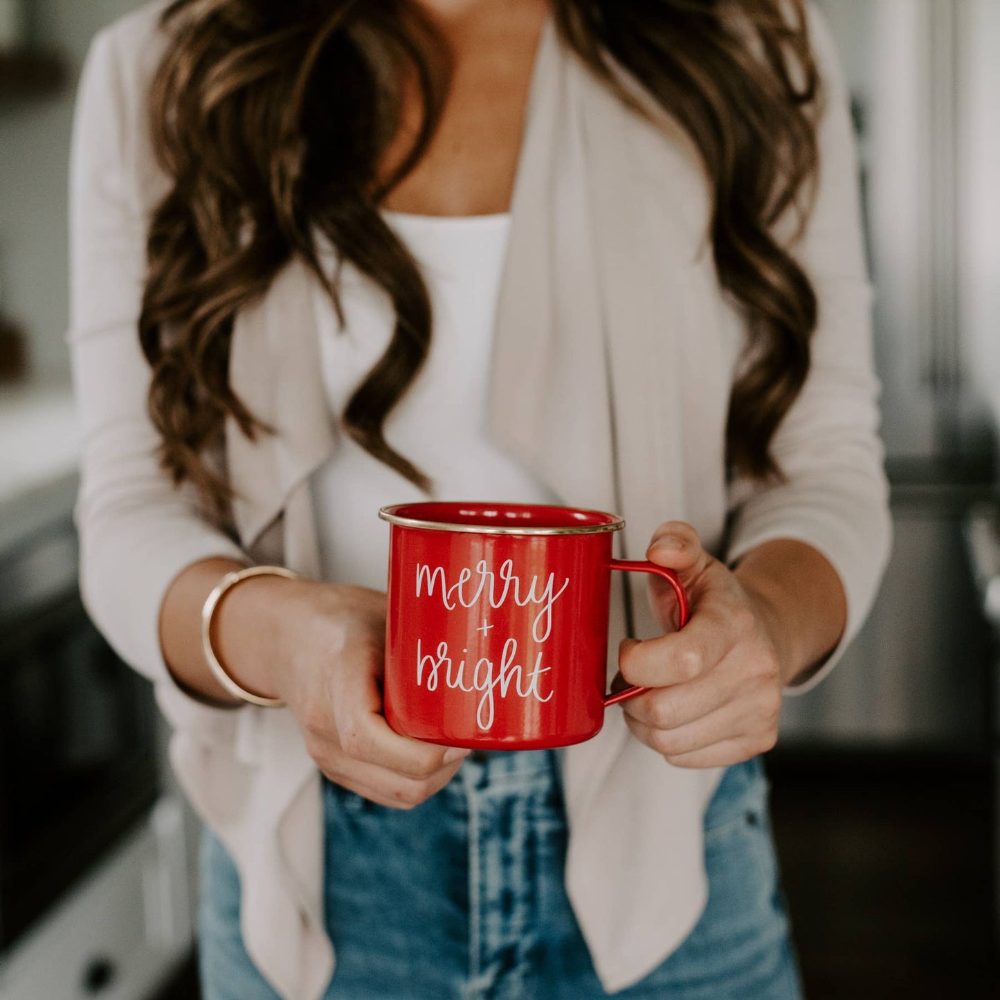 Merry and Bright Coffee Mug | Christmas Red