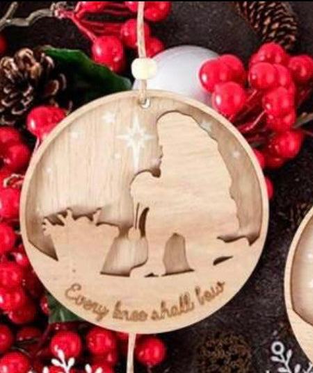 Every Knee Shall Bow Wood Ornament
