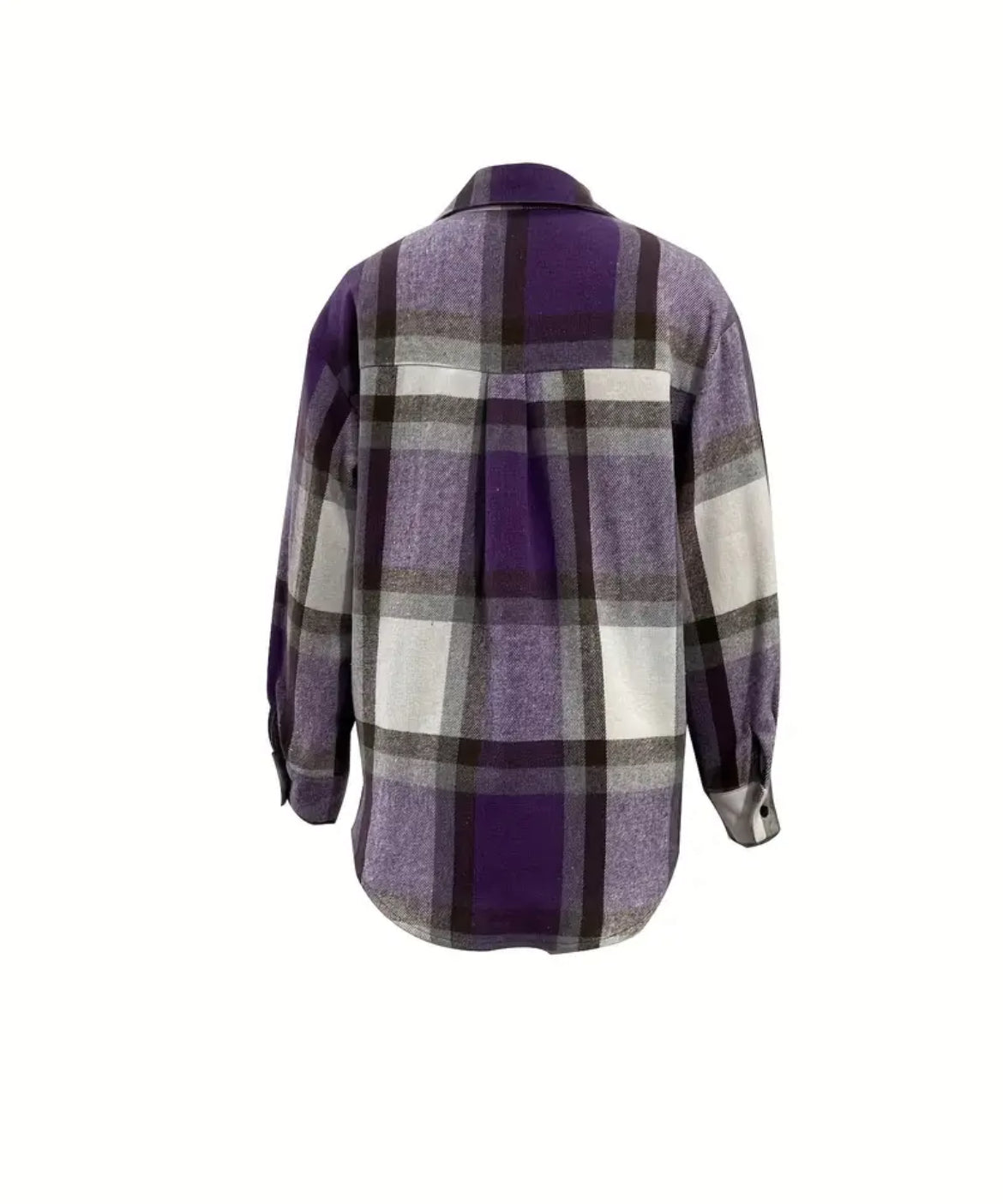 Plaid Button Front Shirt | Purple