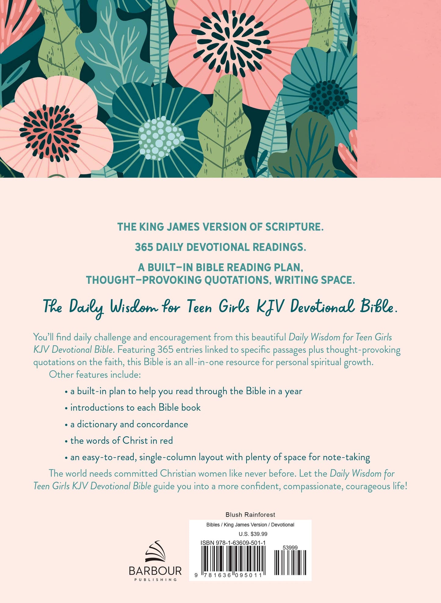 Daily Wisdom for Teen Girls KJV Devotional Bible