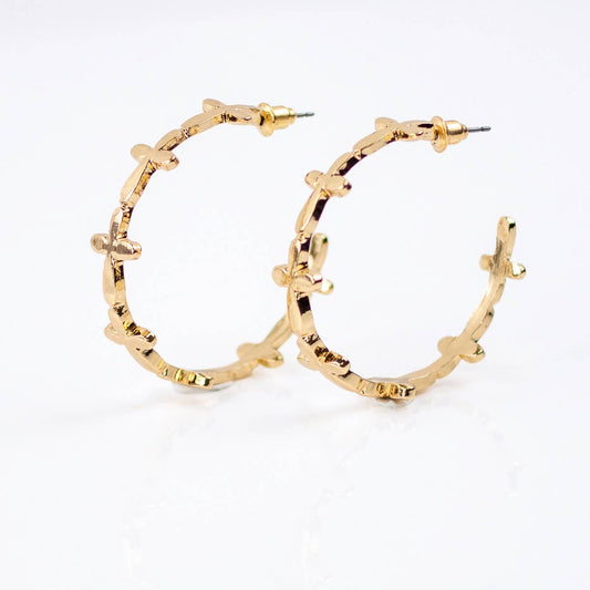 Esther Cross Hoop Earrings