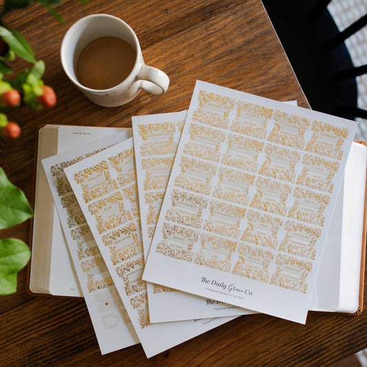 Gold Foil Bible Tabs | Cream