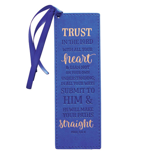 Bookmark Blue Faux Leather | Trust in the Lord Prov. 3:5-6