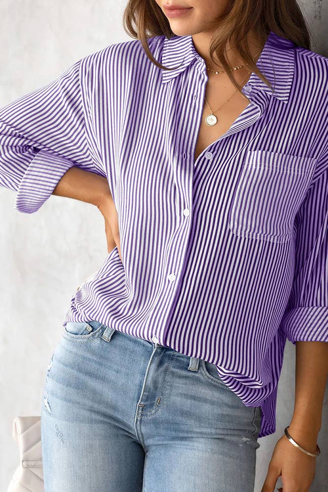 Stripe Blouse | Purple