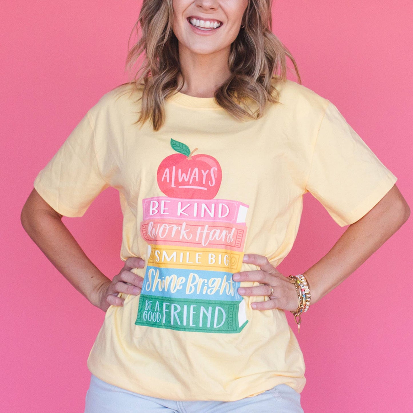 Affirmations Book Stack Top | Light Yellow